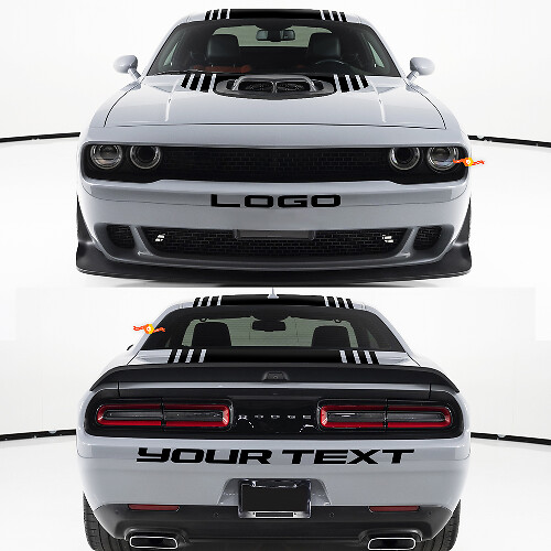 Kit de Vinilo Personalizado para Parachoques Delantero y Trasero para Dodge Challenger