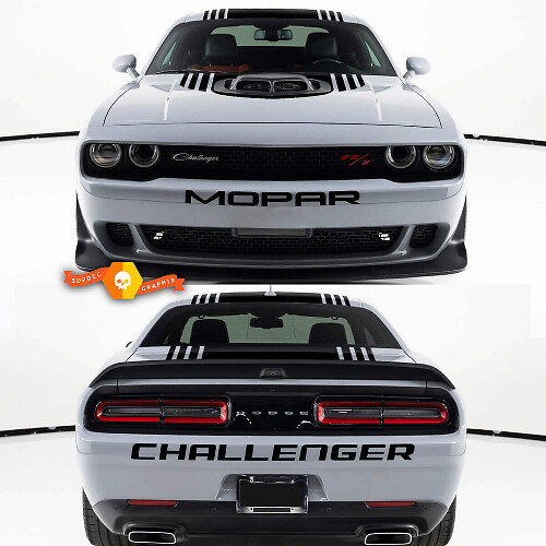 Kit de adhesivos de vinilo para parachoques delantero y trasero Mopar Challenger para Dodge Challenger