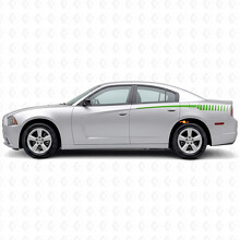 Pegatina de vinilo con franjas estilo estroboscópico para el lateral de la caja para Dodge Charger 2011-2014_3