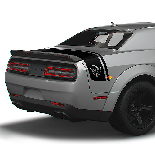 Pegatinas de vinilo de doble franja trasera estilo Demon para maletero de Dodge Challenger