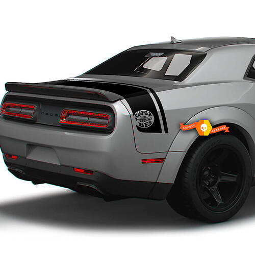 Dodge Challenger Trunk Super Bee Line Style Trim Rayas traseras Vinilo Pegatinas Calcomanías Gráficos
