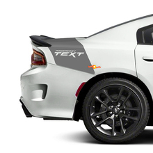 Pegatinas de vinilo de banda trasera personalizada Powered By Custom Text para Dodge Charger_3