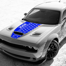 Vinilo adhesivo de capó estilo panal personalizado para Dodge Challenger_2