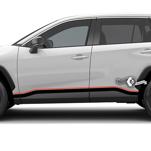 Calcomanía de Vinilo con Rayas Dobles Curvas para Paneles Laterales para Toyota RAV4 2019-2026