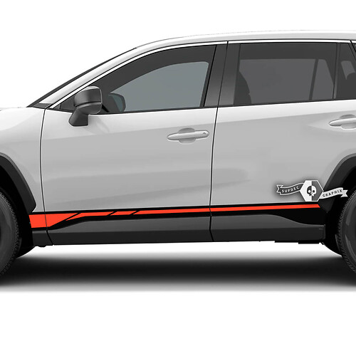 Calcomanía adhesiva de vinilo estilo racing para paneles laterales para Toyota RAV4 2019-2026