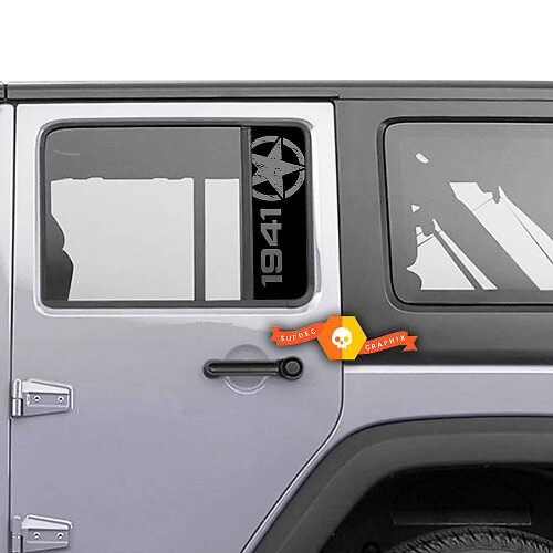 Calcomanía de vinilo para ventana trasera Estrella desgastada 1941 para Jeep Wrangler Gladiator