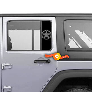 Par Jeep Window Star Gladiator Wrangler Doors Vinilo Pegatinas Calcomanía izquierda derecha
