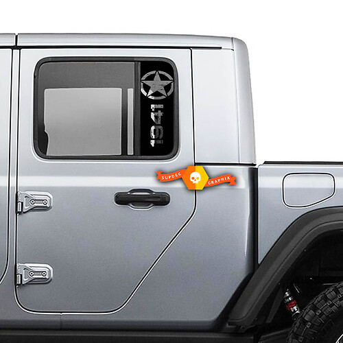Par Jeep 1941 Pilar de ventana Star Destroyed Gladiator Wrangler Puertas Vinilo Pegatinas Calcomanía

