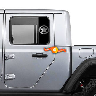 Par Jeep ventana ejército estrella destruida Gladiator Wrangler puertas vinilo pegatinas calcomanía
