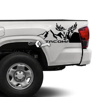 Par Toyota Tacoma SR5 Bed Side Deer Mountains Calcomanías de vinilo Etiqueta gráfica
