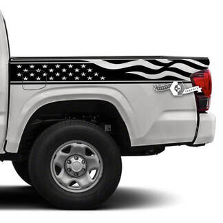 Par Toyota Tacoma SR5 Bed Side Bandera de EE. UU. Calcomanías de vinilo Etiqueta gráfica
