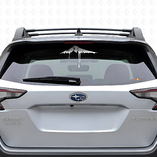 Vinilo adhesivo para ventana trasera de coches con diseño fluido de pico montañoso nevado