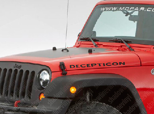 JEEP Rubicon DECEPTICON capucha vinilo calcomanía conjunto TJ JK Wrangler Sahara