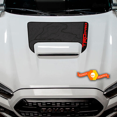 Calcomanía Adhesiva de Vinilo con Mapa Topográfico Estilo TRD para Capó Toyota Tacoma 2016-2023