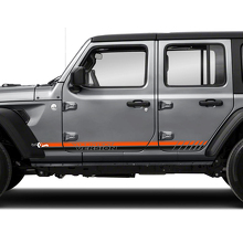 2 Jeep Wrangler Unlimited Doors Fender Side Logo Stripe 2 colores Vinilo adhesivo calcomanía
 2