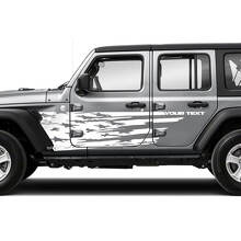 Pegatina de vinilo lateral con puertas tipo splash de bandera de EE.UU. desgastada para Jeep Wrangler Unlimited JK 2