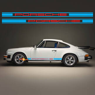 1979 Porsche 911 SC calcomanía con logotipo de rayas laterales clásicas en dos tonos estilo cantante

