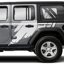 Par Jeep Wrangler Unlimited Splash Doors Side Mud 2 colores calcomanía gráfica JK 4 puertas
 2