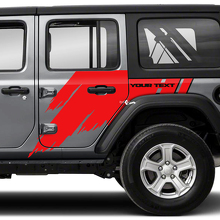 Par Jeep Wrangler Unlimited Splash Doors Side Mud 2 colores calcomanía gráfica JK 4 puertas
 3