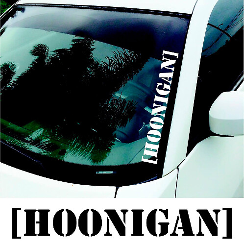 Juego de Pegatinas de Vinilo para Parabrisas con Letra Hoonigan