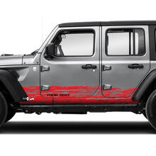 Par Jeep Wrangler Unlimited Doors Rocker Panel Stripes Mud Splash Side Stripe Vinilo adhesivo calcomanía 2 colores
 3