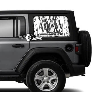 Par Jeep Wrangler Unlimited Doors Window Side Mud Vinilo adhesivo adhesivo
