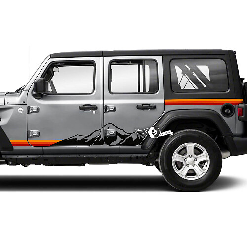 Kit de pegatinas de vinilo de franjas laterales vintage para Jeep Wrangler Unlimited