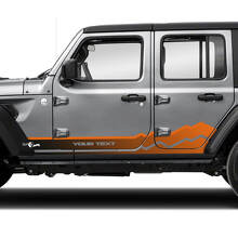 Vinilo adhesivo de franja lateral para puertas Mountains con degradado para Jeep Wrangler_2