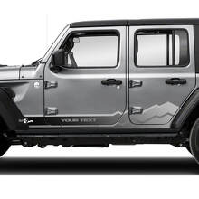 Vinilo adhesivo de franja lateral para puertas Mountains con degradado para Jeep Wrangler_3