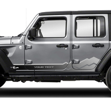 Vinilo adhesivo de franja lateral para puertas Mountains con degradado para Jeep Wrangler 3