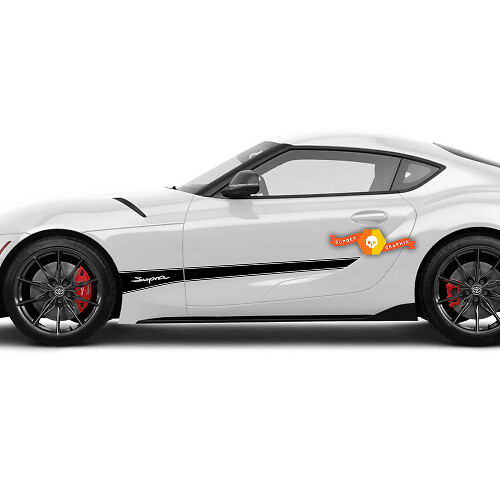 Calcomanía lateral de vinilo con franjas de contorno Supra para Toyota Supra