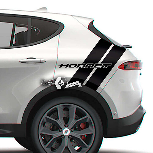 Pegatinas de vinilo con franjas dobles laterales traseras para Dodge Hornet RT GT