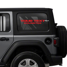 Calcomanía de vinilo para ventana lateral con mapa topográfico Texto personalizado para Jeep Wrangler 3