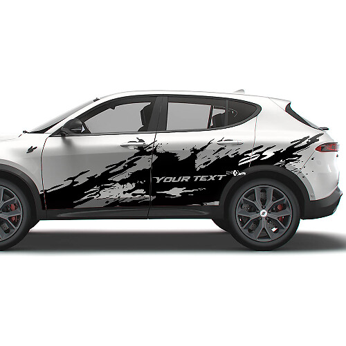 Kit de vinilos laterales salpicaduras de barro con texto personalizado para Dodge Hornet
