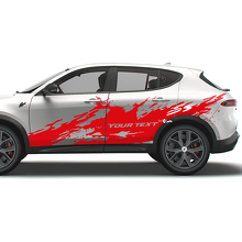 Kit de vinilos laterales salpicaduras de barro con texto personalizado para Dodge Hornet_2