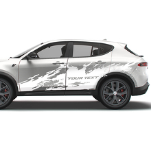Kit de vinilos laterales salpicaduras de barro con texto personalizado para Dodge Hornet_3