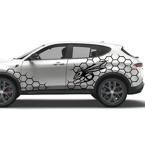 Kit de Pegatinas Laterales de Vinilo Estilo Panal con Logo Hornet para Dodge Hornet