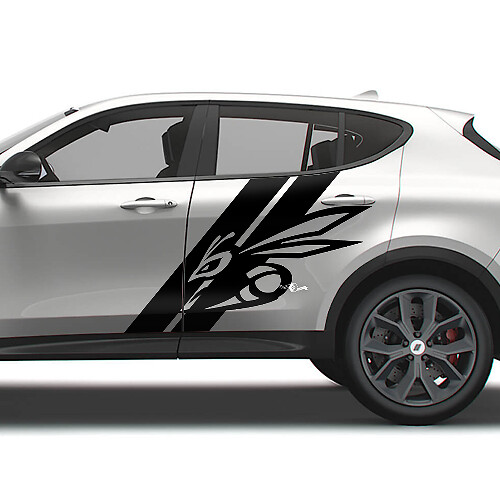Kit de Vinilos Laterales con Rayas Dobles y Hornet para Dodge Hornet