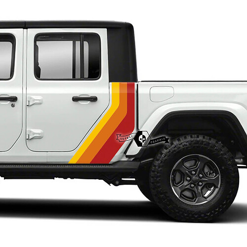 Par Jeep Gladiator Rubicon retro vintage Puertas Guardabarros Lado de la cama 4x4 Off-Road racing stripe kit sport Off Road 3 colores
