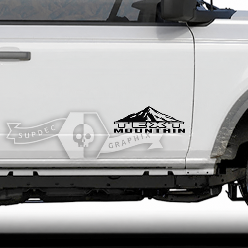 Texto Personalizado Puertas Montañas Vinilos Laterales para Musclecar caballo