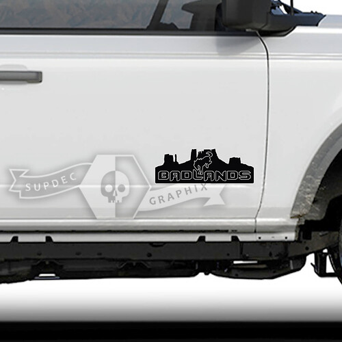 Adhesivo de vinilo para puerta lateral estilo contorno Valley Badlands para musclecar horse