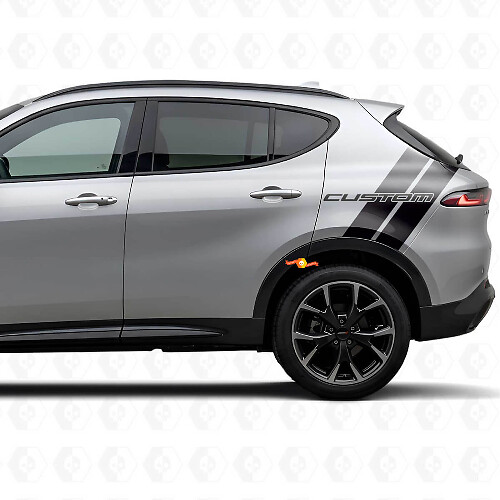 Vinilo personalizado de doble raya lateral trasera para Dodge Hornet