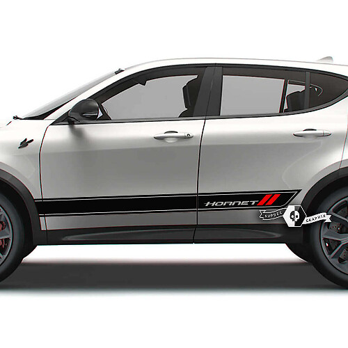 Vinilos adhesivos con rayas laterales y logo Hornet para Dodge Hornet