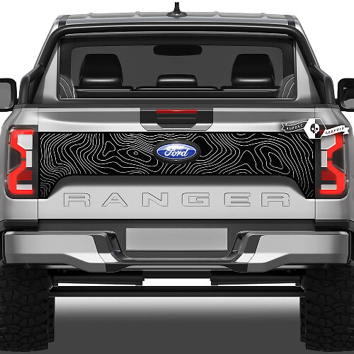 Vinilos para portón trasero estilo mapa topográfico para Musclecar Ranger