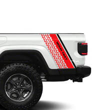 Vinilo de franja lateral trasera con diseño de huella de neumático personalizado para Jeep Gladiator_3
