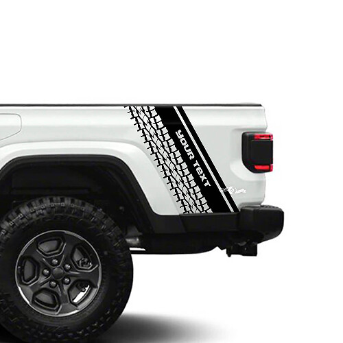 Juego de vinilos adhesivos de rayas exteriores para guardabarros laterales con huellas de neumáticos 4x4 para carreras todoterreno para Jeep Gladiator