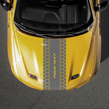 Calcomanía de vinilo personalizada con diseño de franjas en panal para capó para Dodge Hornet_3