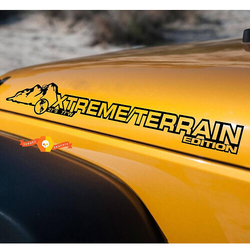 Juego de calcomanías laterales de vinilo para capó Xtream Terrain para Jeep Wrangler Rubicon Sahara