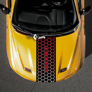Dodge Hornet Hood Stripes Wrap Honeycomb Logo Vinilo Calcomanías Etiqueta Engomada Degradado
