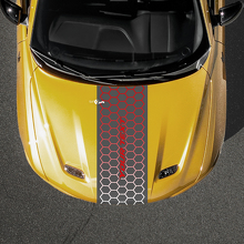 Adhesivo de vinilo con texto personalizado y degradado estilo panal para capó para Dodge Hornet_2
